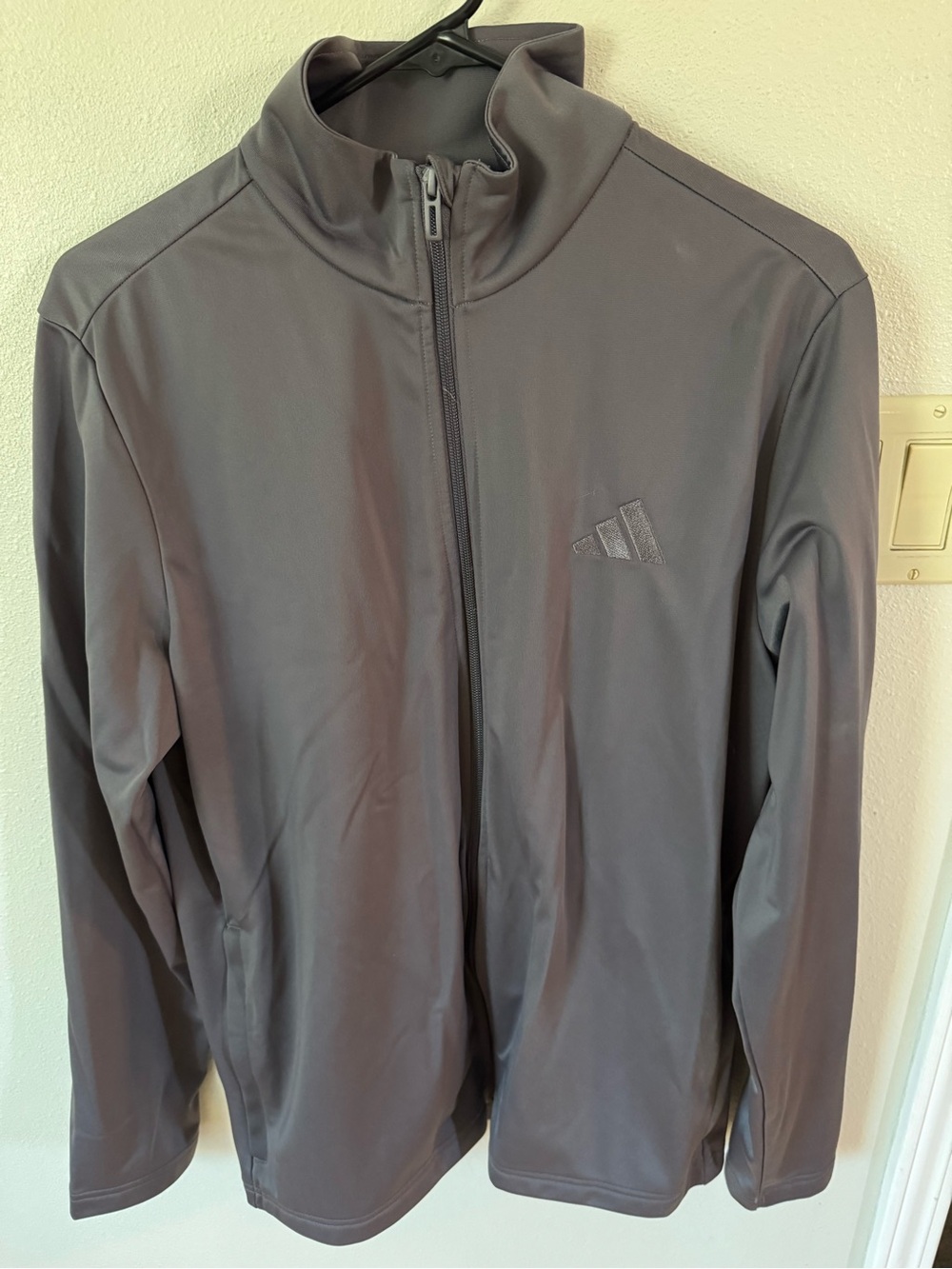 adidas Men's Gray Full-Zip Performance Jacket and pants